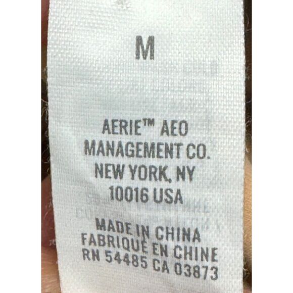 AERIE Palm Leaf Print 7/8 Leggings Smooth Touch High Rise Black/Tan, Sz M - Picture 8 of 11